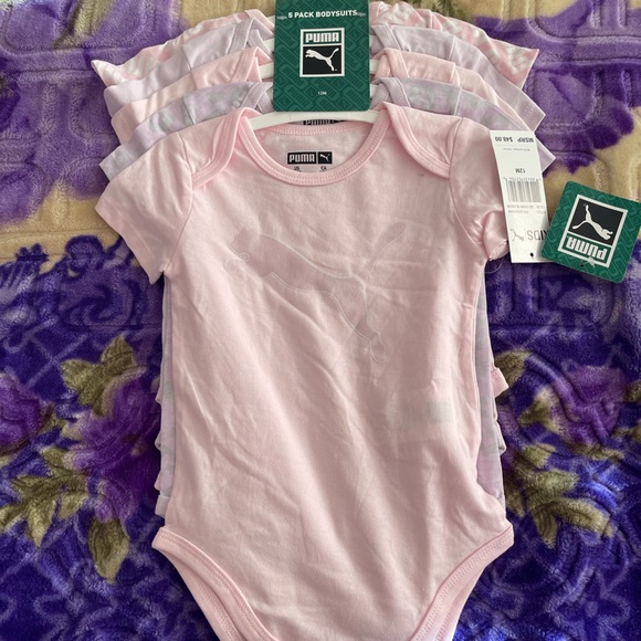 Puma Light Pink Kids Bodysuit Set - Picture 1 of 9